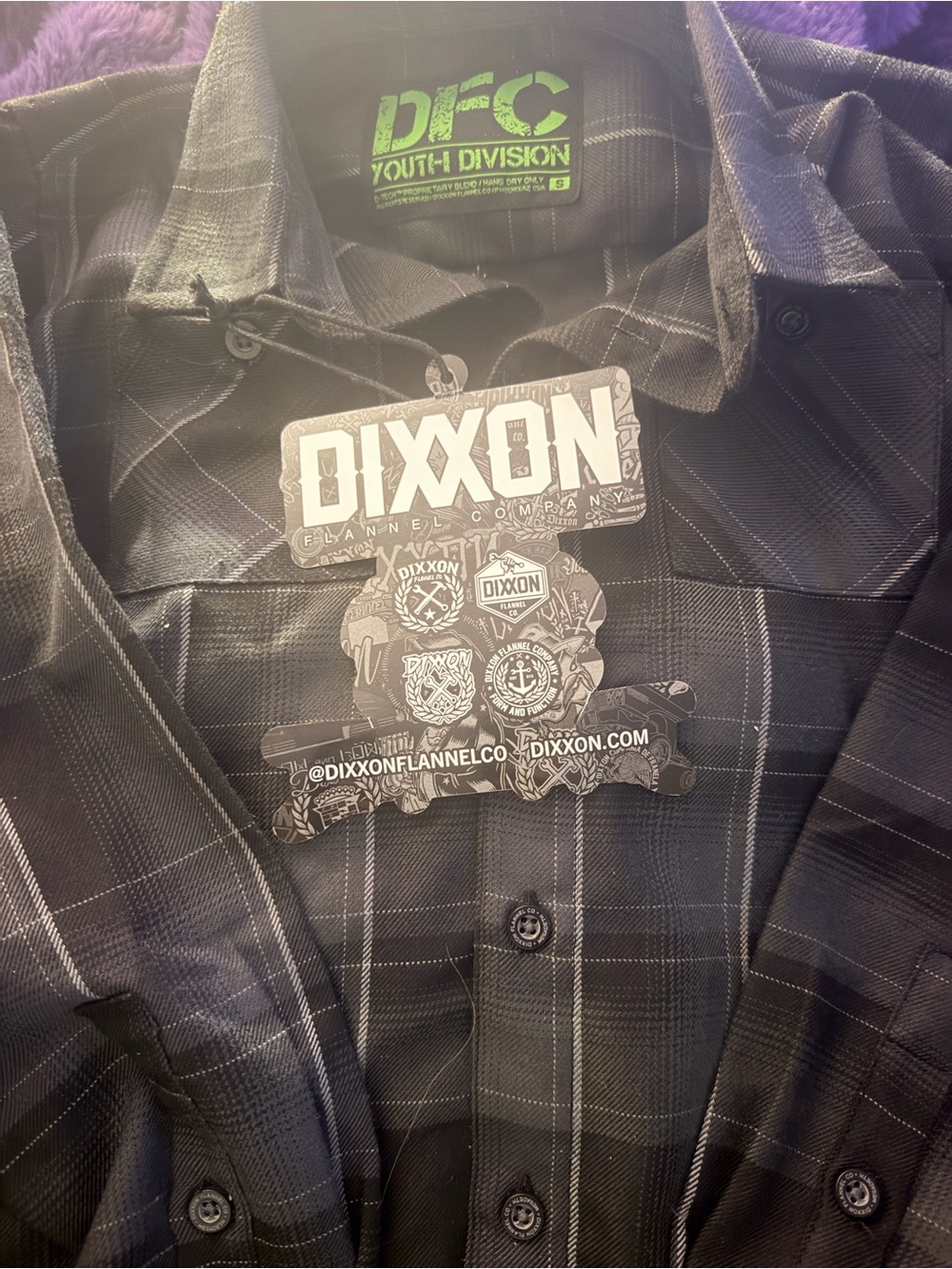 DIXXON Black Plaid Button-Down Youth Shirt - Megadeth Collaboration Rare Limited